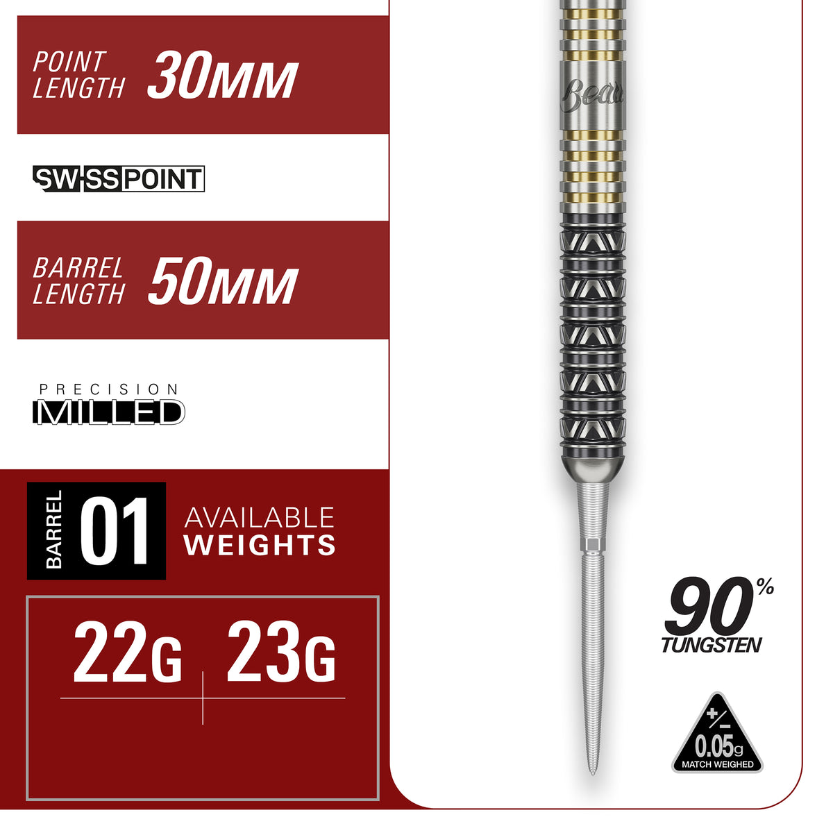 TARGET JAPAN BEAU GREAVES SPECIAL EDITION 90% STEEL TIP DARTS