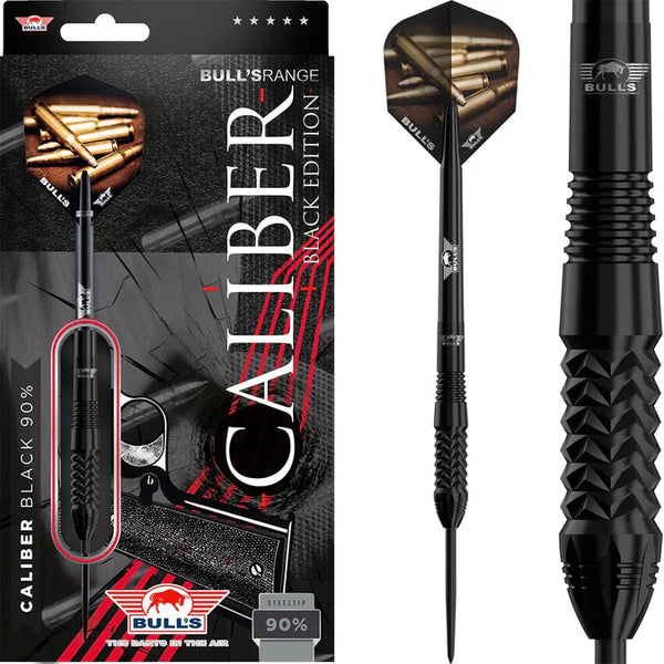 BULL'S CALIBER BLACK 90% STEEL TIP DARTS