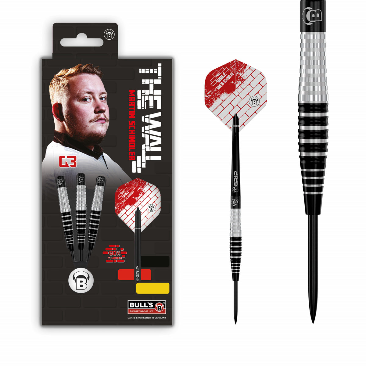 BULL'S MARTIN SCHINDLER G3 90% STEEL TIP DARTS