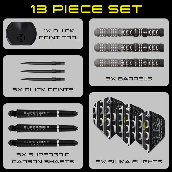 HARROWS CHIZZY 90% SERIES 4 QUICK POINT STEEL TIP DARTS