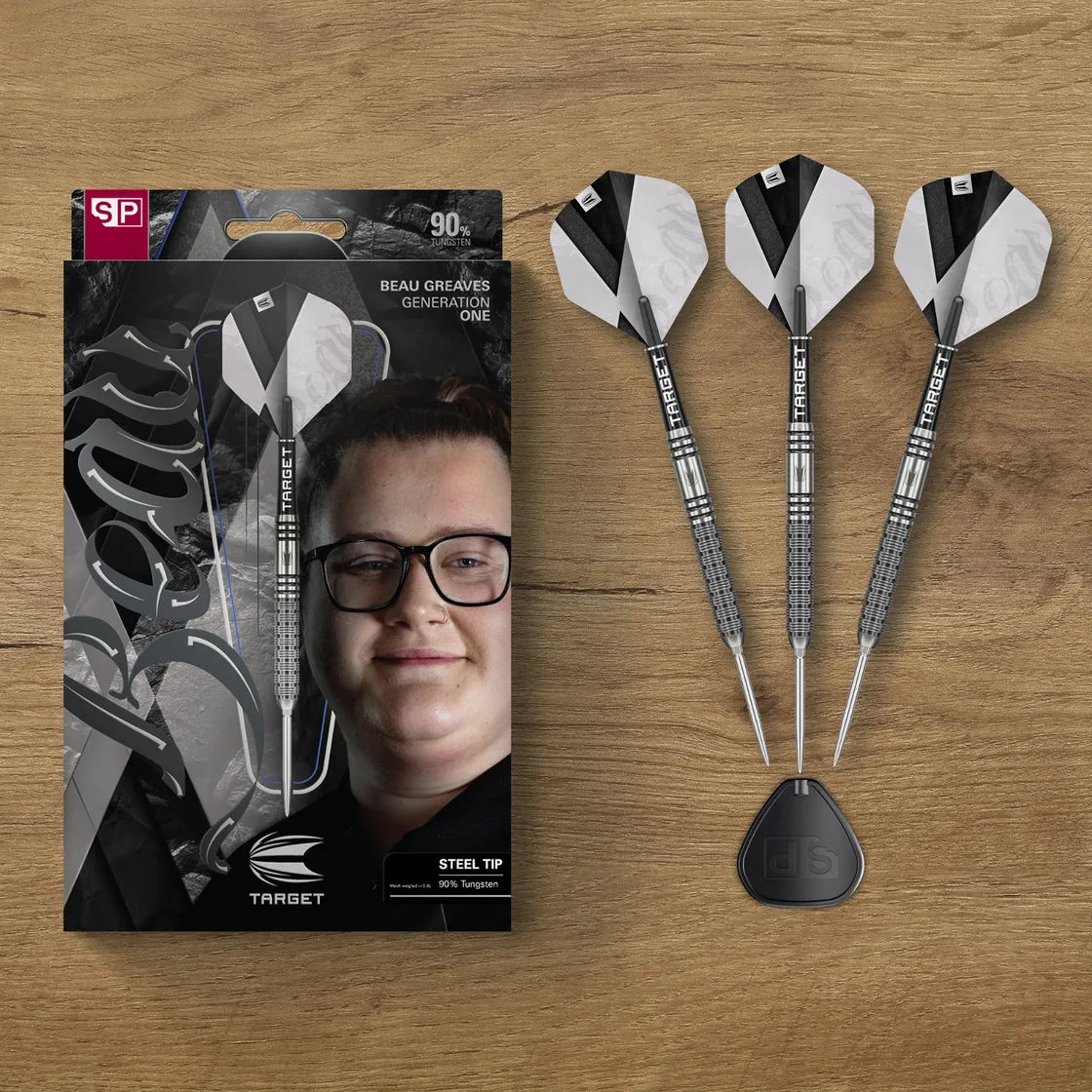 TARGET DARTS BEAU GREAVES G1 90% SP STEEL TIP DARTS