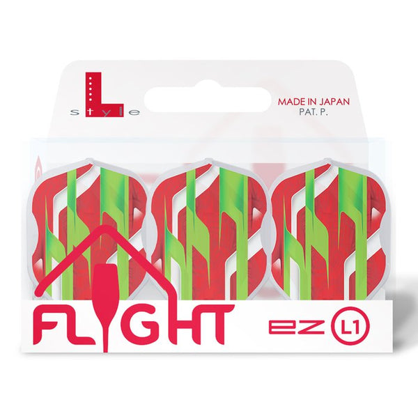 L-STYLE EZ L1 MAMO SERIES RED CLEAR WHITE DART FLIGHTS