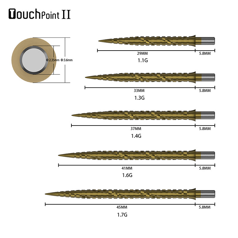 CUESOUL TOUCH POINT II SLASH CUT RINGS MULTI COLOURED STEEL DART POINTS