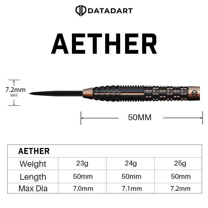 DATADART AETHER 95% STEEL TIP DARTS