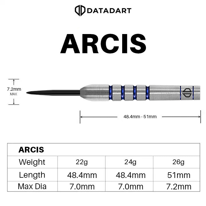 DATADART ARCIS 90% STEEL TIP DARTS