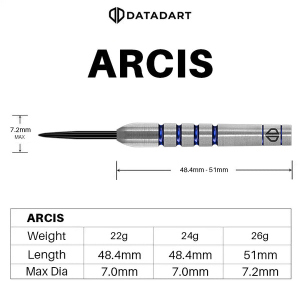 DATADART ARCIS 90% STEEL TIP DARTS