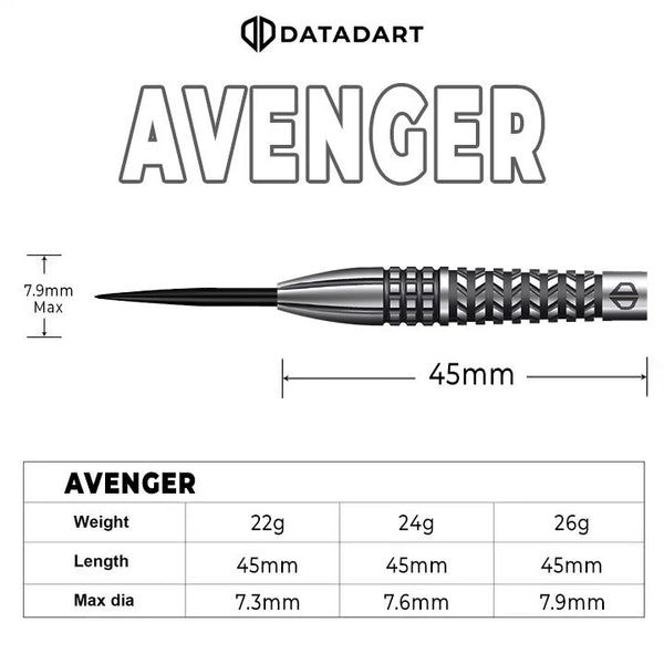 DATADART AVENGER 90% STEEL TIP DARTS