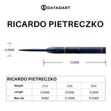 DATADART RICARDO PIETRECZKO 90% STEEL TIP DARTS DIMENSIONS