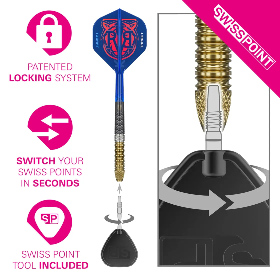 TARGET DARTS RAYMOND VAN BARNEVELD GEN 6 SP 95% STEEL TIP DARTS