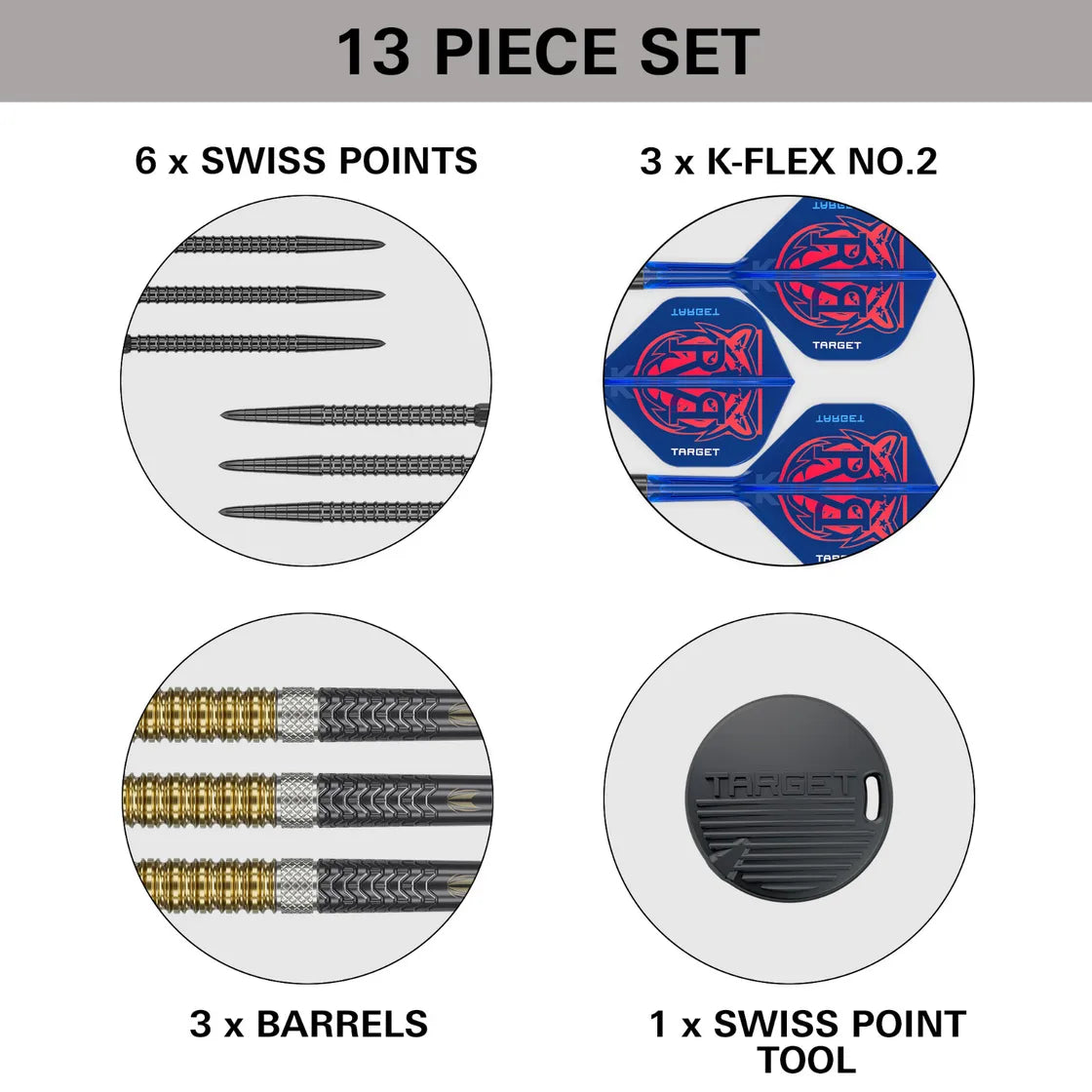 TARGET DARTS RAYMOND VAN BARNEVELD GEN 6 SP 95% STEEL TIP DARTS