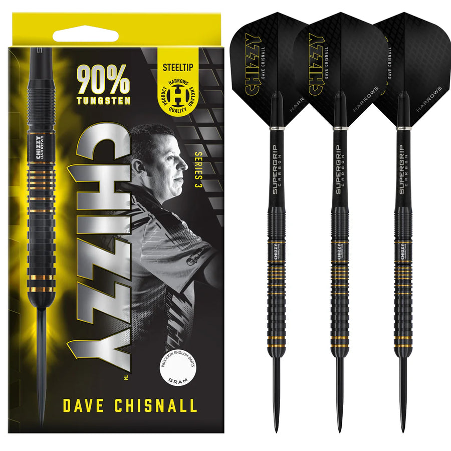 HARROWS DAVE CHISNALL ‘CHIZZY’ 90% SERIES 3 STEEL TIP DARTS