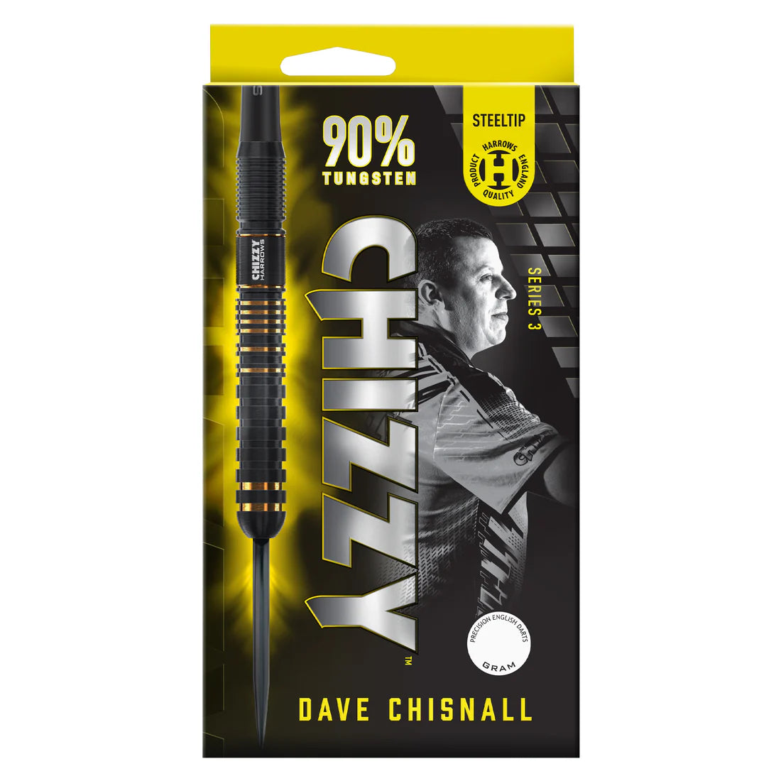 HARROWS DAVE CHISNALL ‘CHIZZY’ 90% SERIES 3 STEEL TIP DARTS