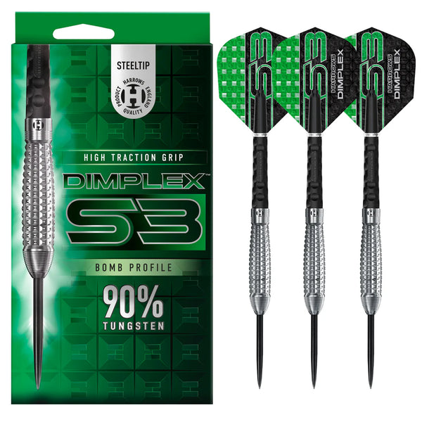 HARROWS DIMPLEX S3 BOMB PROFILE 90% STEEL TIP DARTS