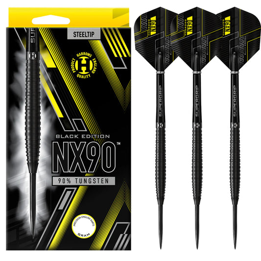 HARROWS NX90 90% BLACK EDITION STEEL TIP DARTS