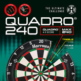 HARROWS QUADRO 240 DARTBOARD - PROFESSIONAL - AFRICAN SISAL