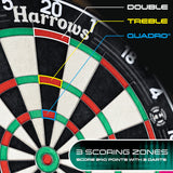 HARROWS QUADRO 240 DARTBOARD - PROFESSIONAL - AFRICAN SISAL