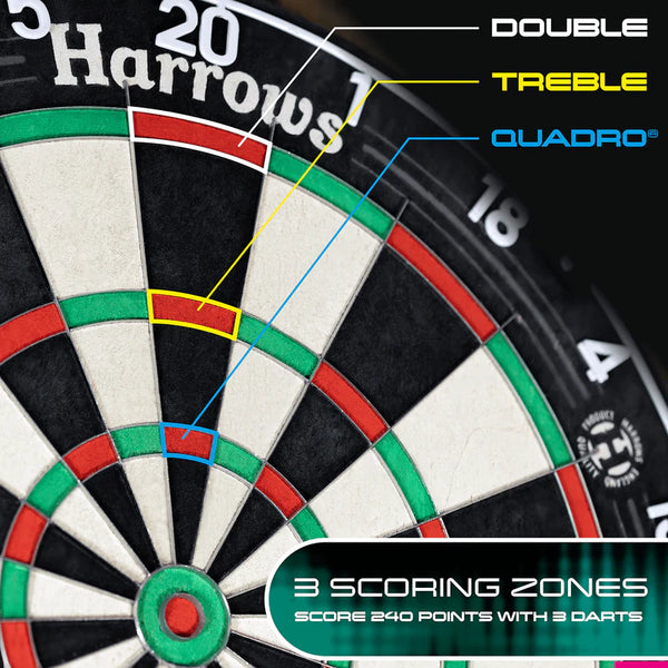 HARROWS QUADRO 240 DARTBOARD - PROFESSIONAL - AFRICAN SISAL
