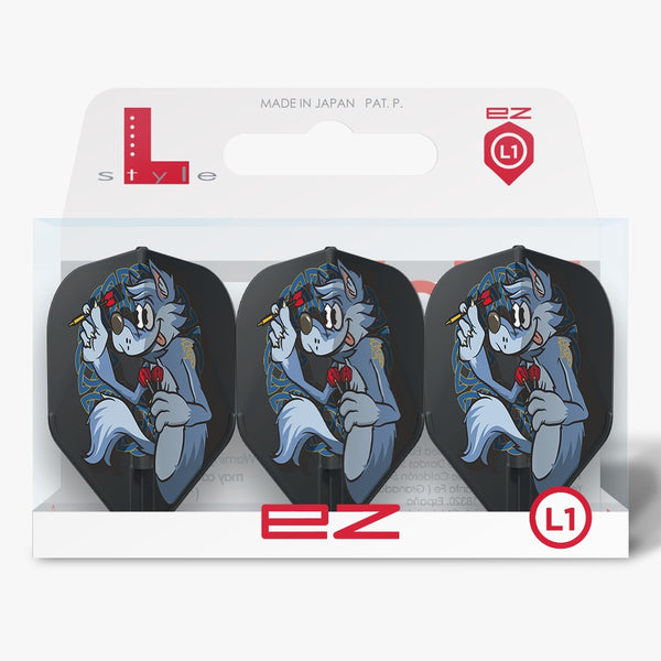 L-STYLE EZ L1 SHO OKANO V1 BLACK DART FLIGHTS PACKAGING
