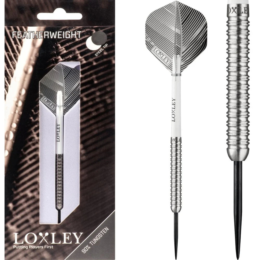 LOXLEY FEATHERWEIGHT BLACK 90% STEEL TIP DARTS