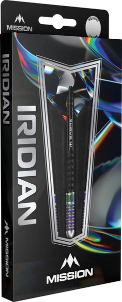 MISSION IRIDIAN 90% STEEL TIP DARTS BLACK & CORAL PVD