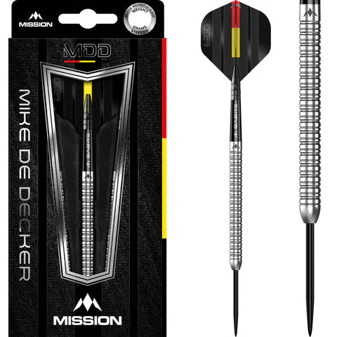 MISSION MIKE DE DECKER 95% STEEL TIP DARTS - SILVER