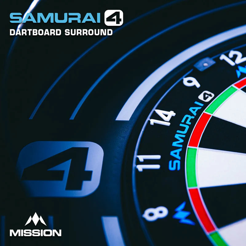 MISSION SAMURAI 4 DARTBOARD SURROUND WHITE EDITION CLOSE UP
