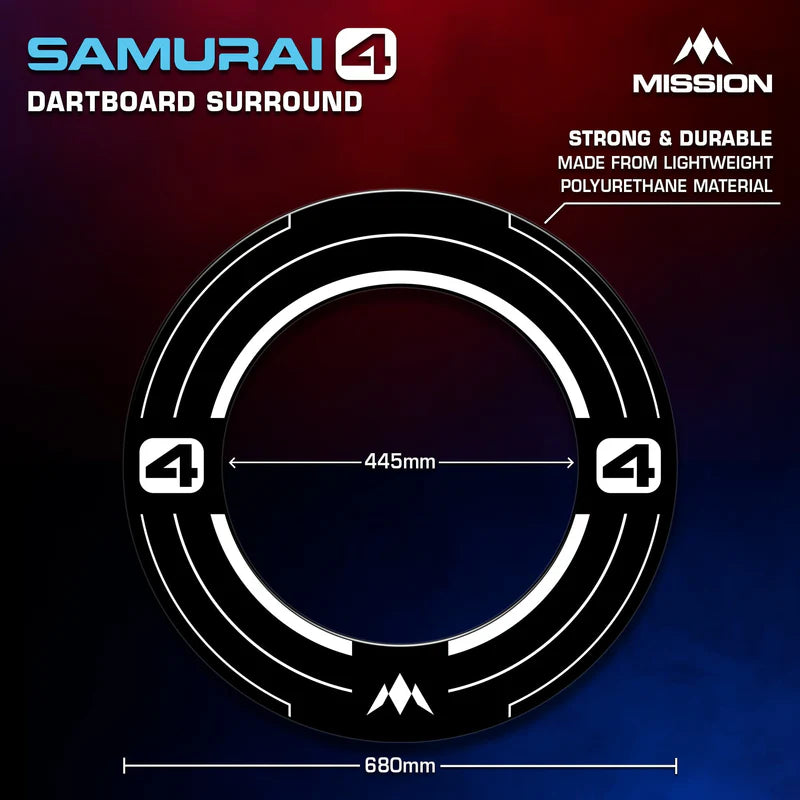 MISSION SAMURAI 4 DARTBOARD SURROUND WHITE EDITION DIMENSIONS