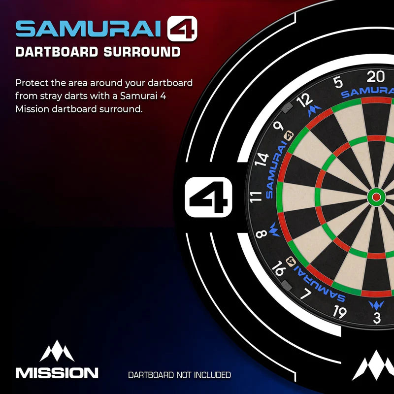 MISSION SAMURAI 4 DARTBOARD SURROUND WHITE EDITION INFO