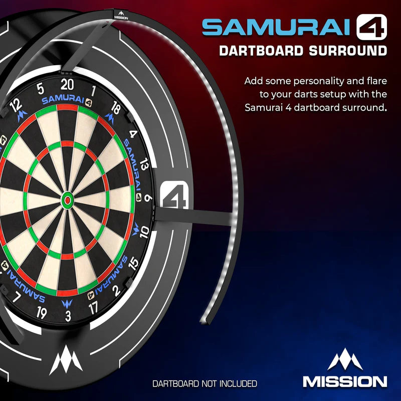 MISSION SAMURAI 4 DARTBOARD SURROUND WHITE EDITION SETUP