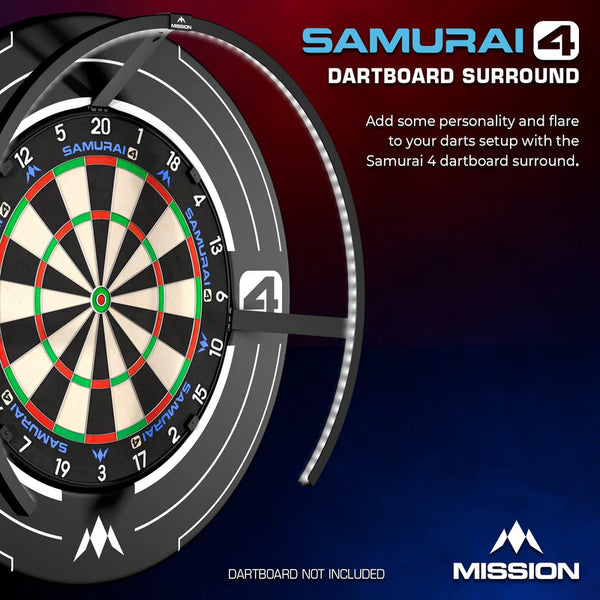 MISSION SAMURAI 4 DARTBOARD SURROUND WHITE EDITION SETUP