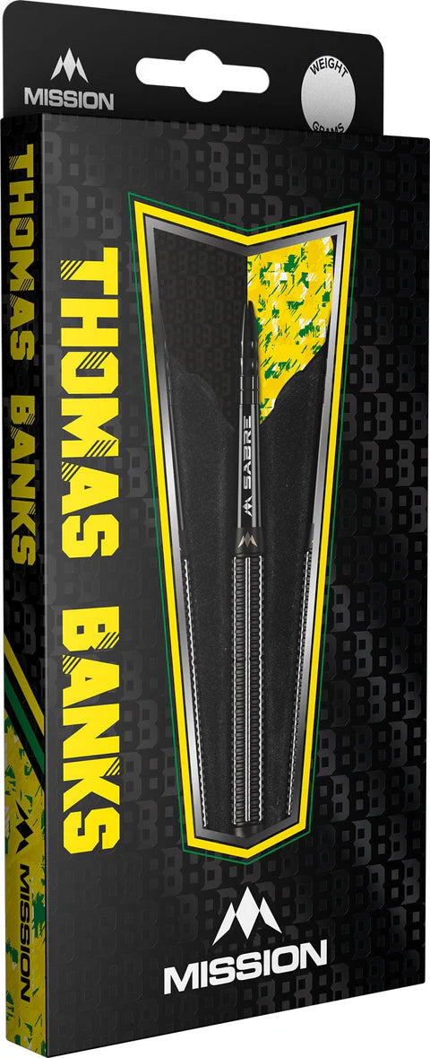 MISSION THOMAS BANKS 90% STEEL TIP DARTS BLACK PVD