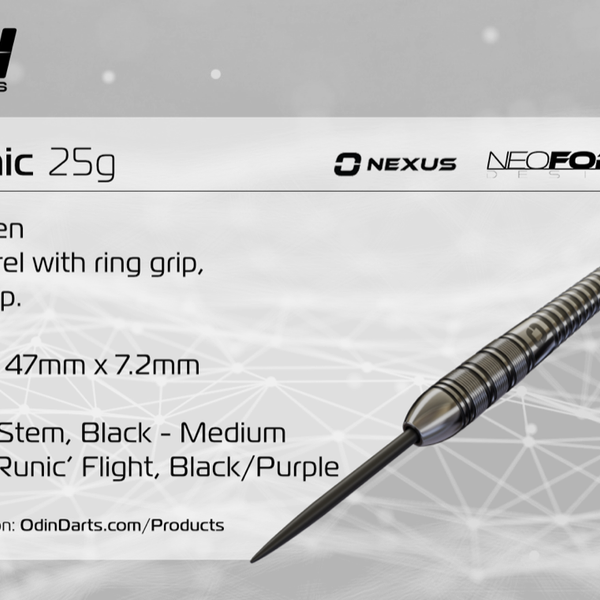 ODIN RUNIC 25G 90% STEEL TIP DARTS 1