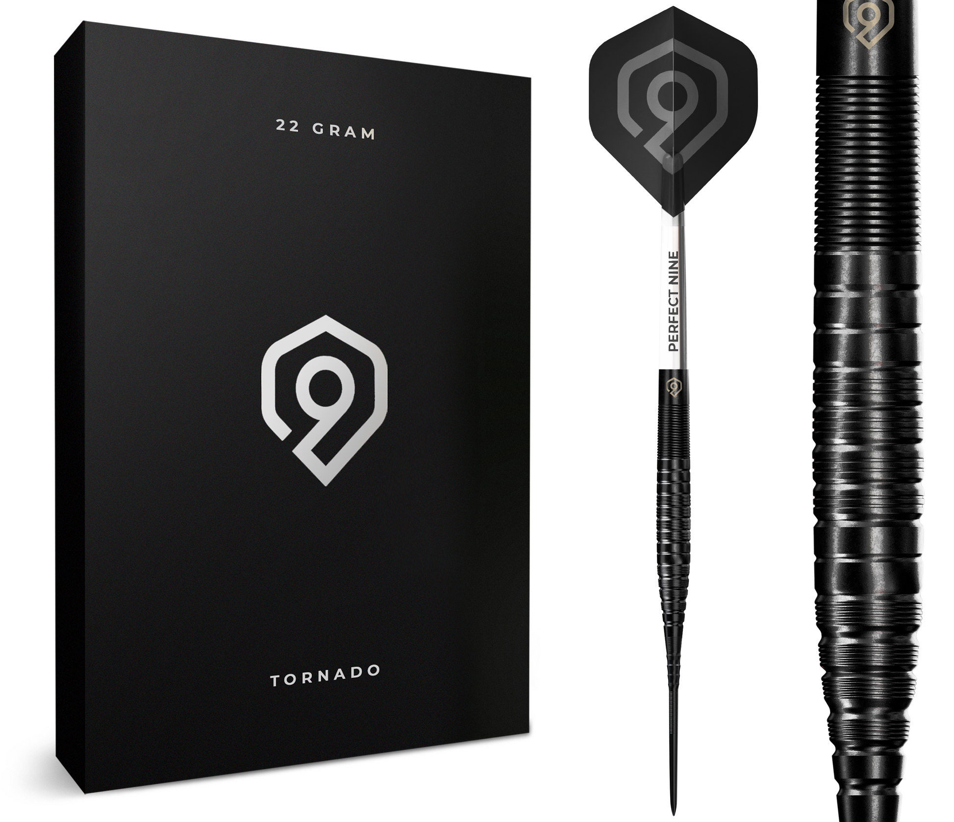 PERFECT NINE TORNADO BLACKOUT 90% STEEL TIP DARTS 22G 24G