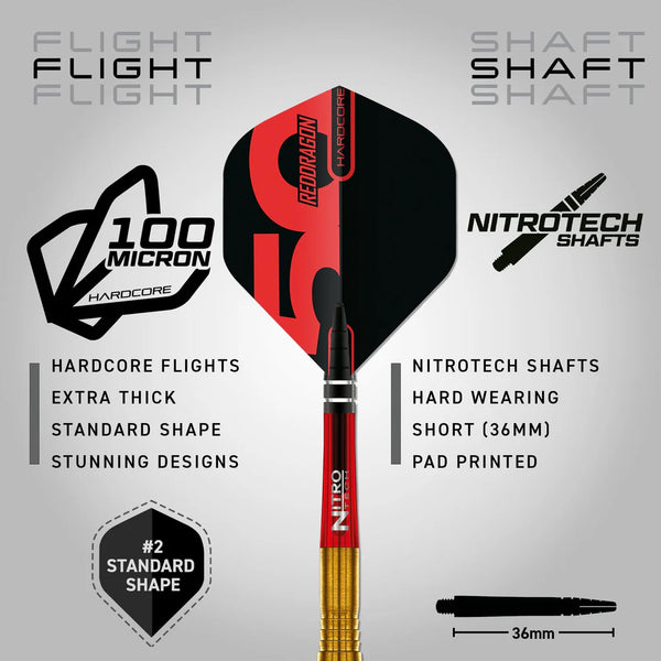 RED DRAGON 50TH ANNIVERSARY GOLDEN VIRGIN 5 95% STEEL TIP DARTS