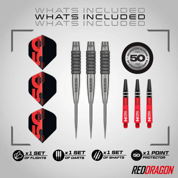 RED DRAGON 50TH ANNIVERSARY ELEMENT6 C 90% STEEL TIP DARTS