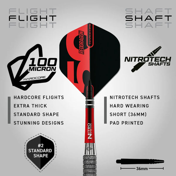 RED DRAGON 50TH ANNIVERSARY ELEMENT6 C 90% STEEL TIP DARTS