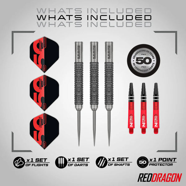 RED DRAGON 50TH ANNIVERSARY ELEMENT6 B 90% STEEL TIP DARTS