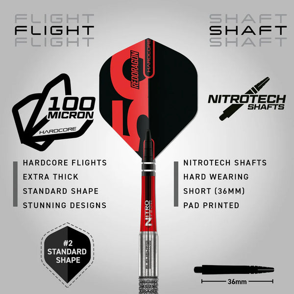 RED DRAGON 50TH ANNIVERSARY ELEMENT6 B 90% STEEL TIP DARTS