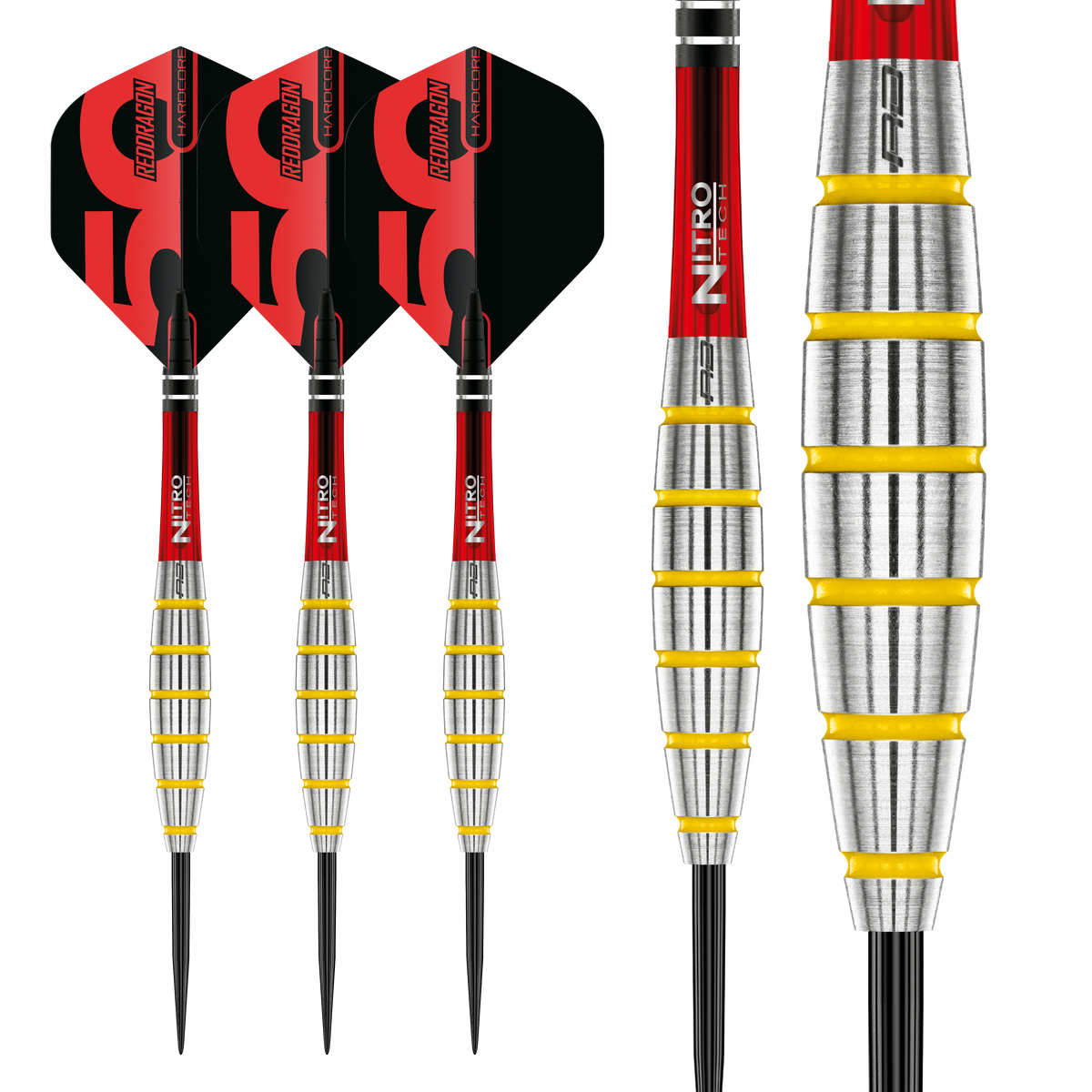 RED DRAGON 50TH ANNIVERSARY CHUNKY STUMPY 3 24G 85% STEEL TIP DARTS BARRELS