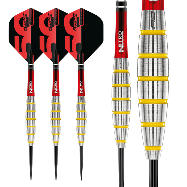 RED DRAGON 50TH ANNIVERSARY CHUNKY STUMPY 3 24G 85% STEEL TIP DARTS BARRELS