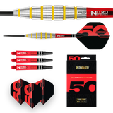 RED DRAGON 50TH ANNIVERSARY CHUNKY STUMPY 3 24G 85% STEEL TIP DARTS CONTENTS