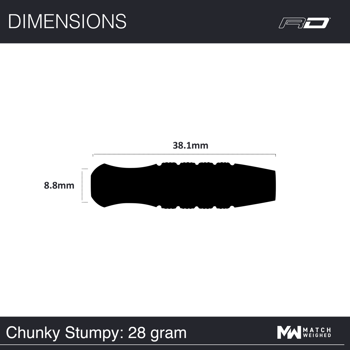 RED DRAGON 50TH ANNIVERSARY CHUNKY STUMPY 7 28G 85% STEEL TIP DARTS DIMENSIONS