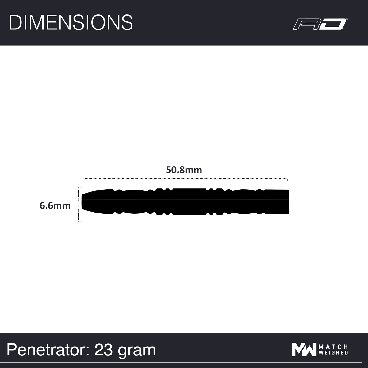 RED DRAGON 50TH ANNIVERSARY PENETRATOR 4 23G 95% STEEL TIP DARTS DIMENSIONS