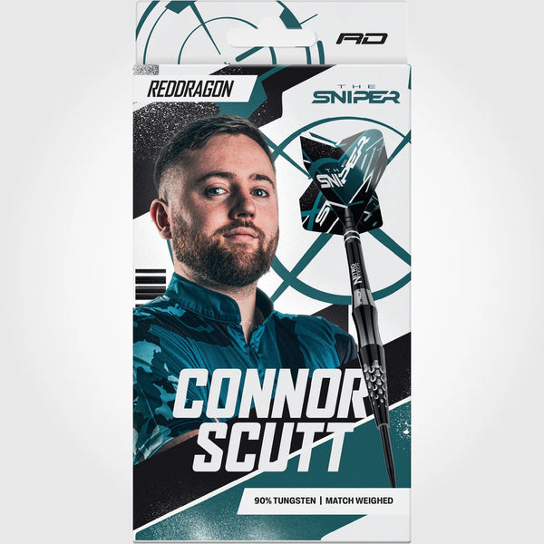 RED DRAGON DARTS CONNOR SCUTT V1 22G 90% STEEL TIP DARTS BOX