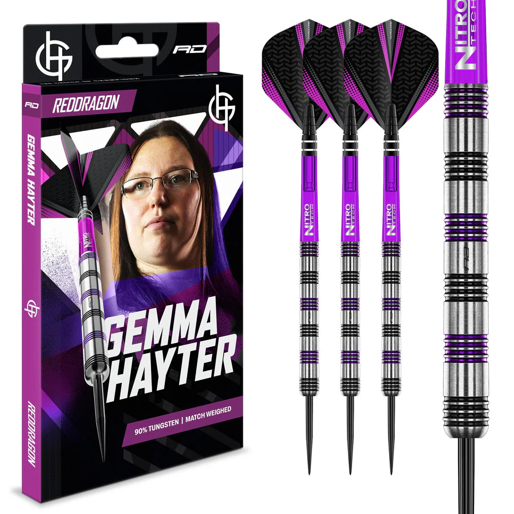 RED DRAGON DARTS GEMMA HAYTER V1 22G 90% STEEL TIP DARTS