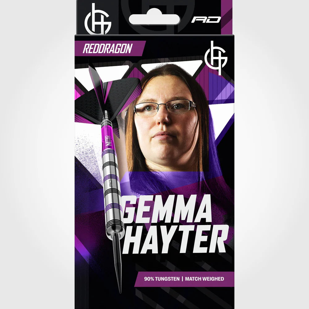 RED DRAGON DARTS GEMMA HAYTER V1 22G 90% STEEL TIP DARTS BOX