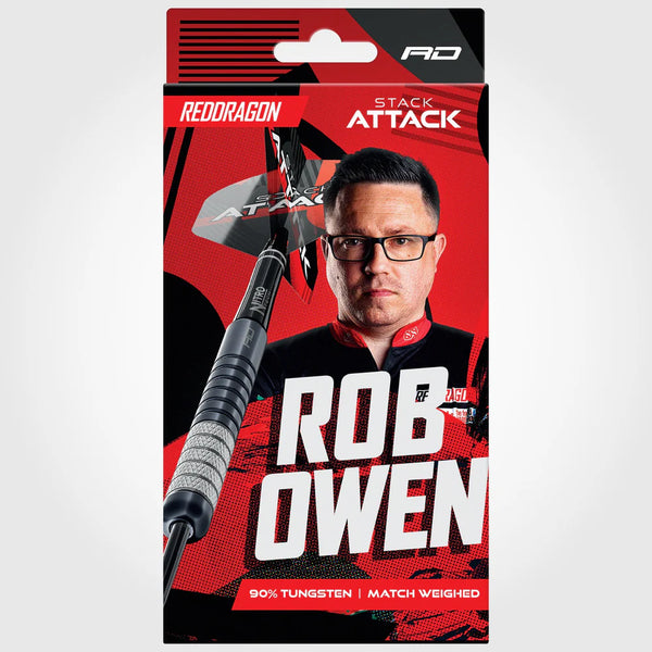 RED DRAGON DARTS ROB OWEN V1 22G 90% STEEL TIP DARTS BOX