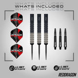 RED DRAGON DARTS ROB OWEN V1 22G 90% STEEL TIP DARTS WHATS INCLUDED