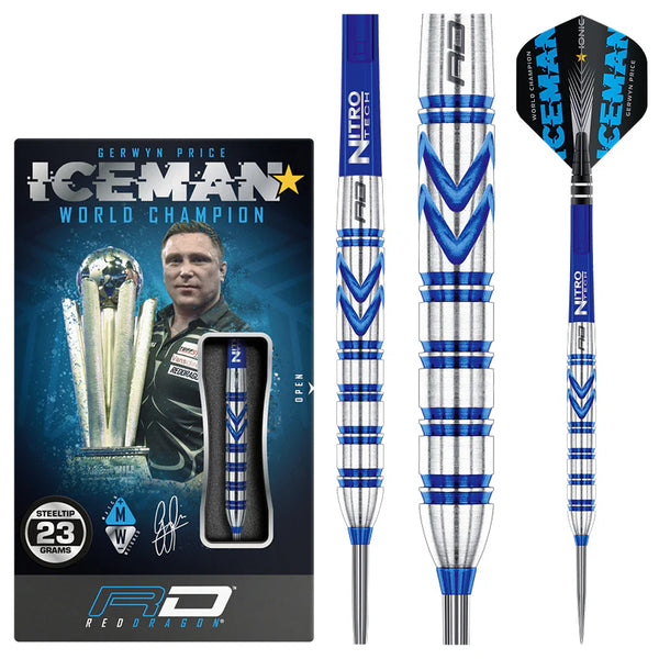 RED DRAGON GERWYN PRICE BLUE ORIGINALS 90% STEEL TIP DARTS