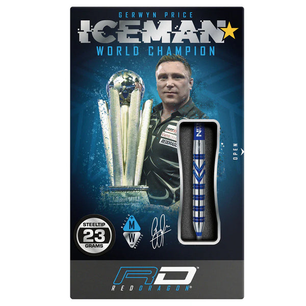 RED DRAGON GERWYN PRICE BLUE ORIGINALS 90% STEEL TIP DARTS BOX